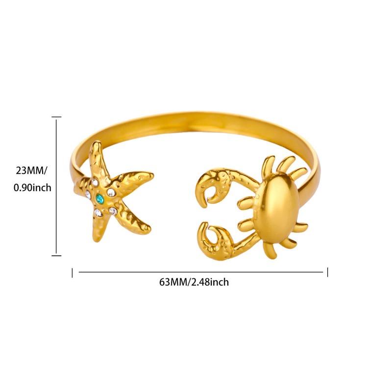 

Богемский отпускной браслет женский летний пляжный браслет с крабом и морской звездой ювелирные изделия из нержавеющей стали с золотым покрытием сохранение цвета новый золотой