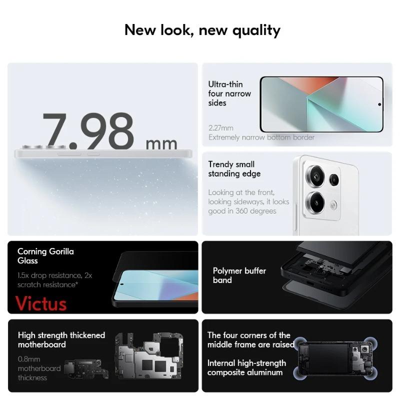 Xiaomi Redmi Note 13 Pro 5G Global Version Cellphone 6.67" 120Hz Display 200MP Triple Camera 5100mAh Battery 67W Fast Charging