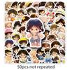 50PCS Cute Cotton Cartoon Stickers: Waterproof Decor for Water Bottles, Earphone Cases, and Planners
