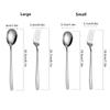 2Pcs Stainless Steel Golden Silver Fork Spoon Fork Spoon Heat-Insulated Long Handle Stirring Dessert Spoons Kitchen Gadgets
