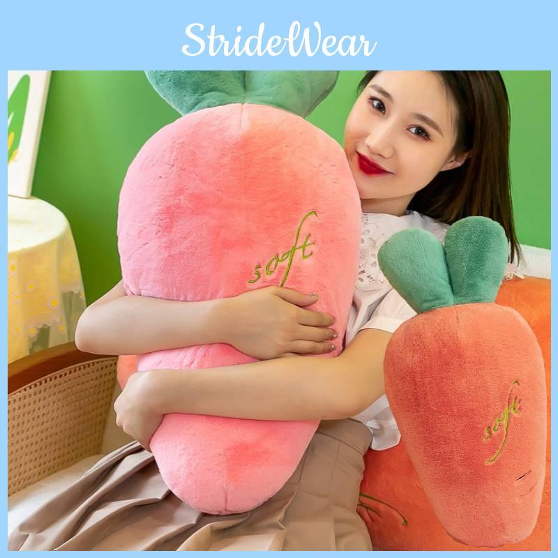 Plush And Adorable Rabbit Fur Carrot Shaped Pillow Ideal For Sleeping And Cuddling