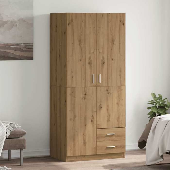 VidaXL Wardrobe Artisan Oak 80x52x180 Cm Engineered Wood, Storage Cabinet, Wardrobe Organizer, Cabinet, 855887