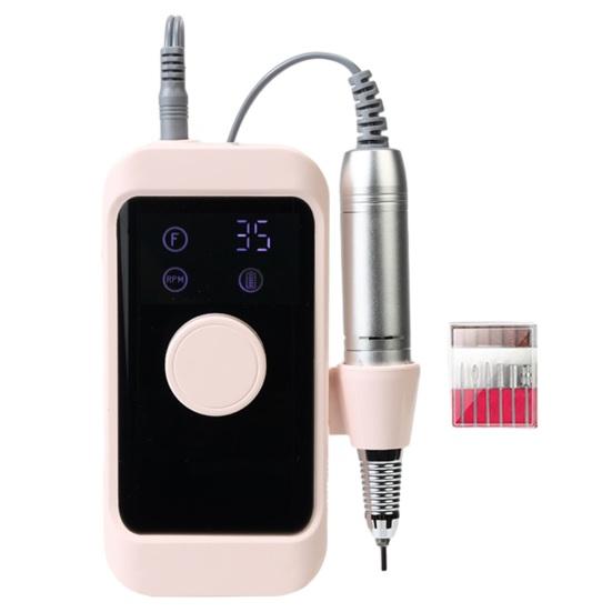 1 Set 35000RPM Electric Nail Drill Set with 6 Drill Bits USB Rechargeable Multifunctional Remove Dead Skin Nail Art Polishing Tool
