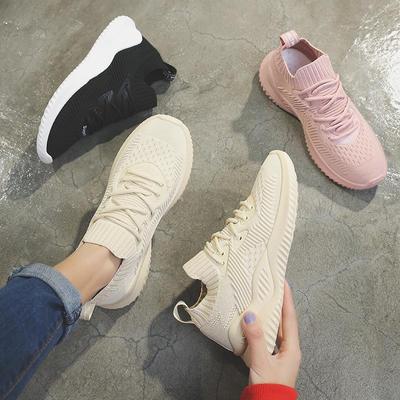 Flying Woven Socks Shoes Korean Version of Ulzzang Casual Mesh Sneakers Old Shoes Women