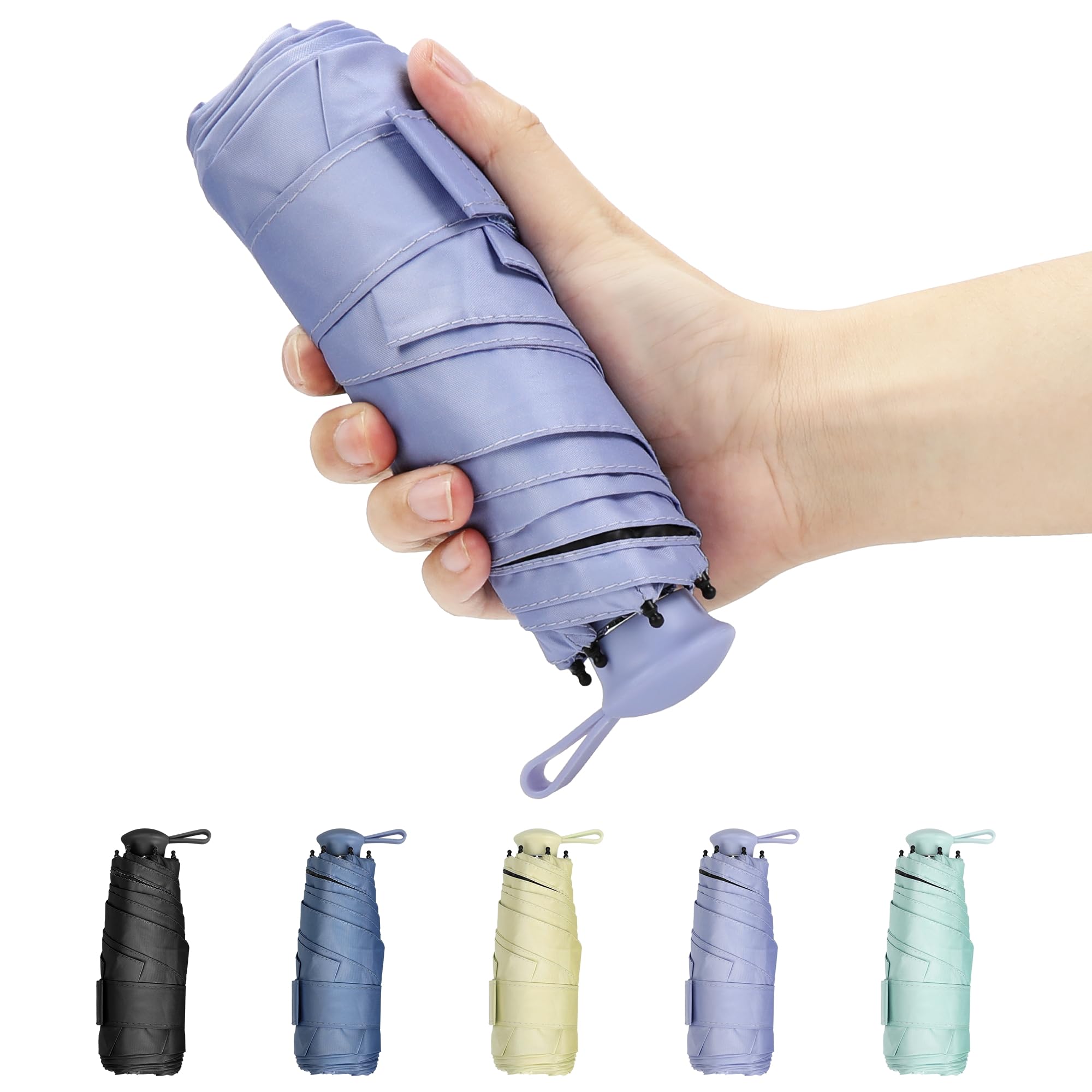 

ZOMAKE Folding Ultra Extendable Handle UV Light Heat UV Rain or Storage Case Included Umbrella, Lightweight, Compact, Design, UPF50+ Protection, фиолетовый