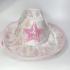 Sequins Cowgirl Hat for Women Pink Cowboy Hat with Cow Print for Theme Party