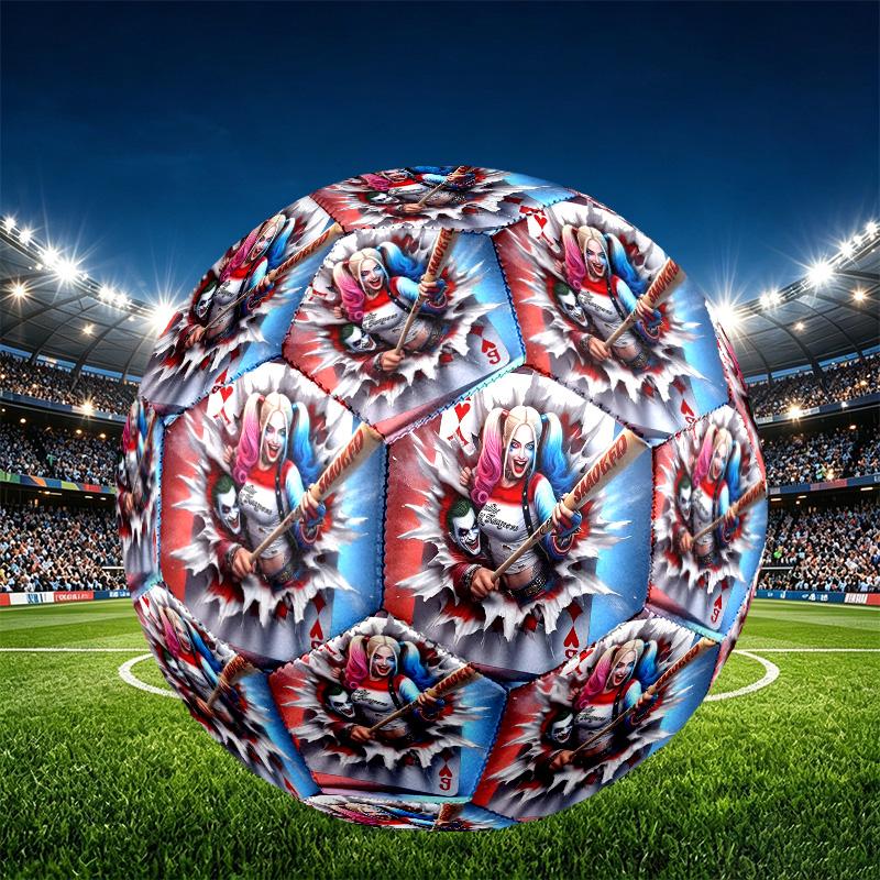 Superhero Print Size 5 Soccer Ball, PU Wear Resistant Football for Match Training and Daily Practice, Birthday Gift for Soccer Fans