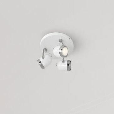 Round ceiling light - philips - balsa - 3 adjustable spots - metal - white - 19.4 cm