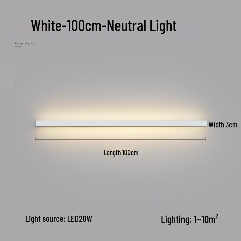 Minimalist Modern Long Strip Wall Lamp for Bedroom, Living Room, or Sofa Side
