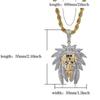 Pendentif et Collier Coiffe de Chef Indien Bijoux Hip Hop pour Homme Chaîne