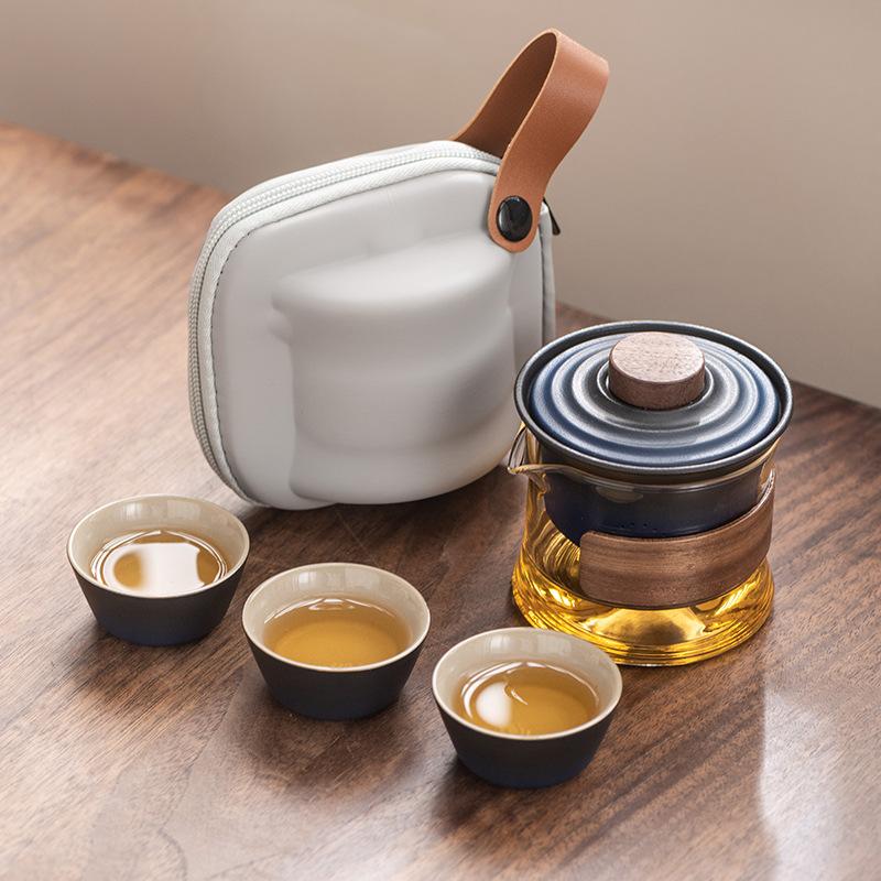 High-end Express Cup, One Pot, Three Cups, Portable Travel Tea Set, Portable Outdoor Enterprise, Company Business Gift