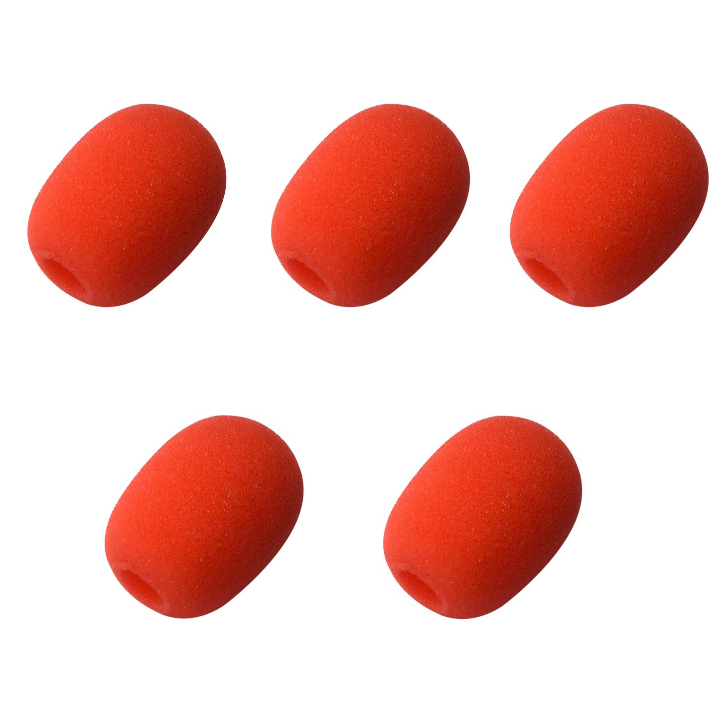 

5шт Мікрофон для конференцій Вітрове скло Поролон Губка Кришка обладнання студії звукозапису, внутрішній діаметр:1,3см*3,6см (приблизно 0,5 x 1,4 ) червоний