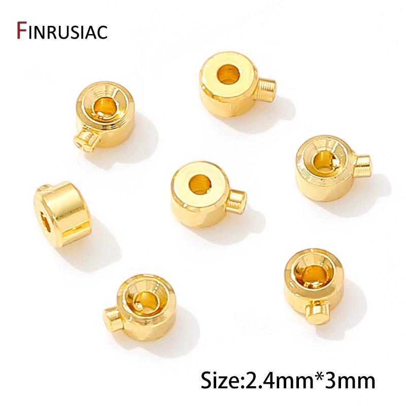 18K Gold Plated Brass Positioning Clasps Stopper Spacer Bead Crimp End Beads,Lamps For Jewelry,DIY Jewelry Making Supplies
