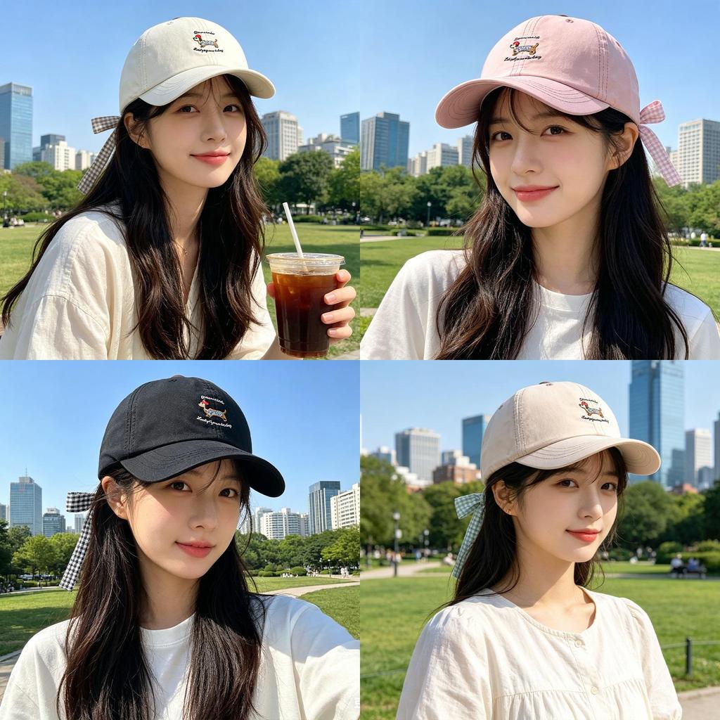 Dog Embroidered Cotton Baseball Cap With Sun Protection For Casual Summer Wear