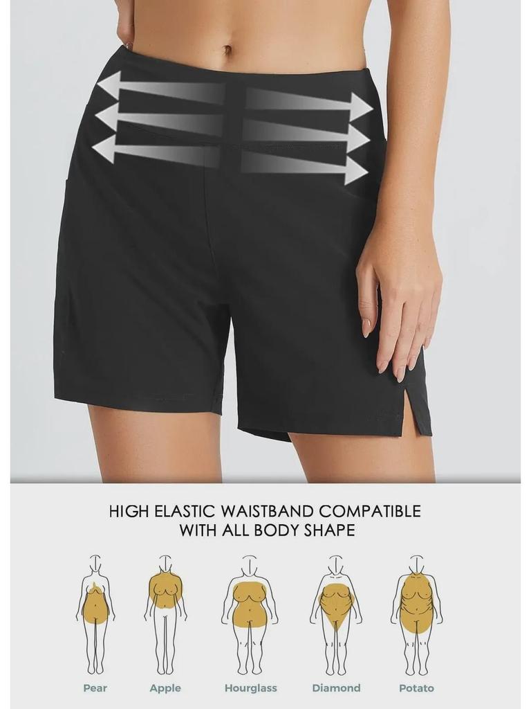 Shorts de Running à Poches pour Femmes à Séchage Rapide - Élégants, Amples, Élastiques, Vêtements de Plage Décontractés.