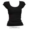 U-neck Design Sense Spice Girl Short-sleeved T-shirt Women's Summer New Front Shoulder Slim and Thin Versatile Low Collar Trendy
