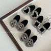 Small Rhinestone Alligator Hairclips Black Velet Duckbills for Girls and Women Shiny Hair Accessories Side Clips Simple Hairpin
