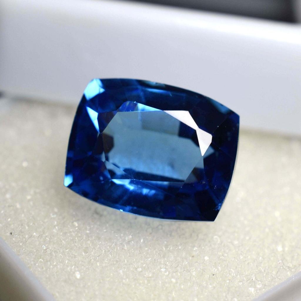 Natural Blue Sapphire Loose Gemstone Ceylon Cushion 10.65 Ct September Birthstone for Jewelry Making