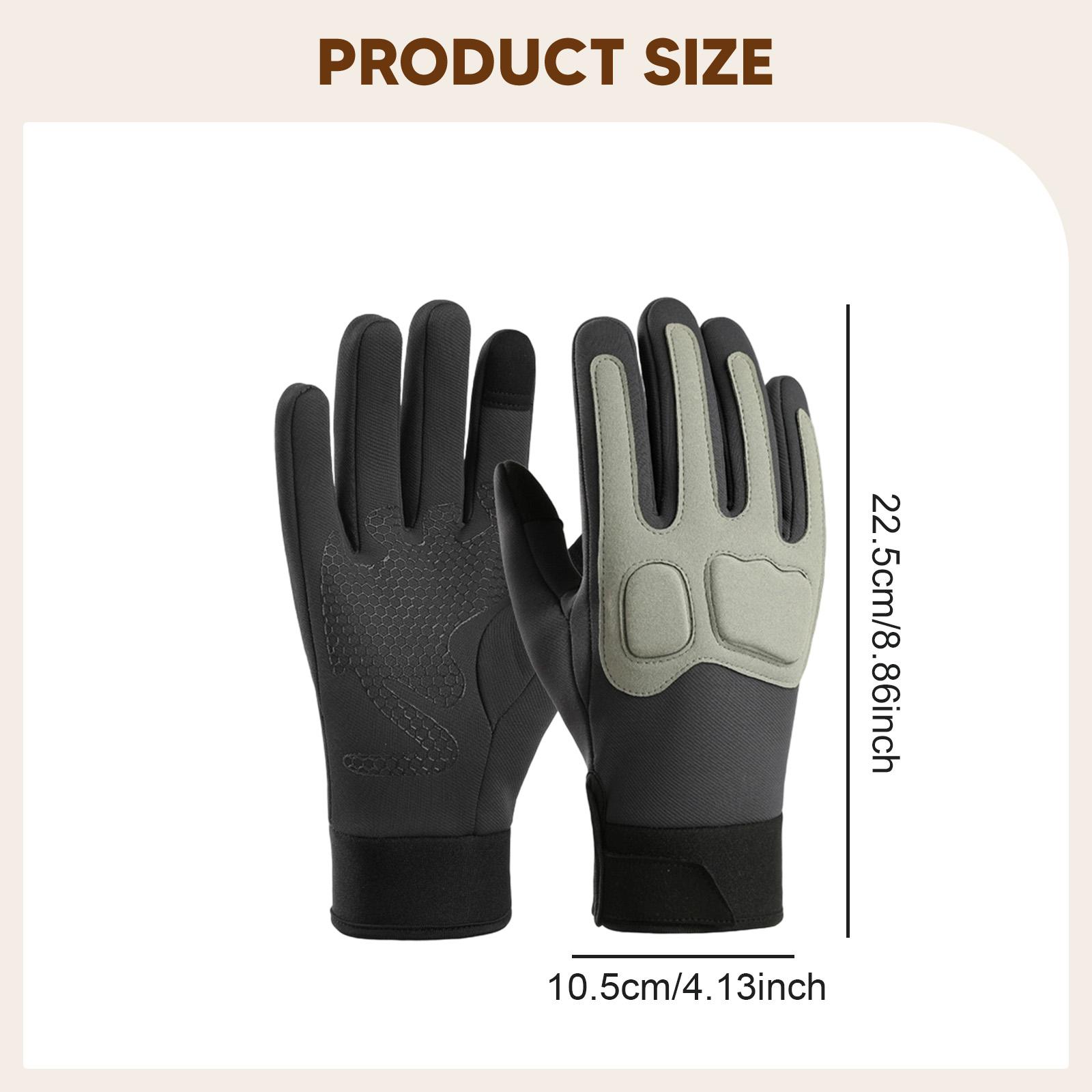 1Pair Motorcycle Gloves Ventilated Winter Warm Cycling Gloves Mittens Antislip Thickened Liner for Cycling Outdoor Hiking Riding