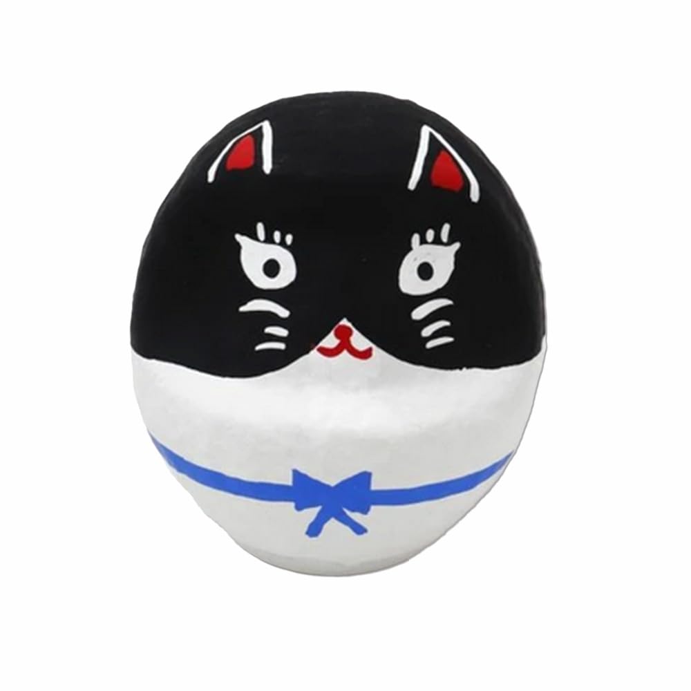 Takasaki Daruma Cat Made In Auspicious Spotted Black Japanese Style Good Luck Wamonoya Favolic Figurine, Japan, Charm, Daruma, Brown, Hachiware, Cat,