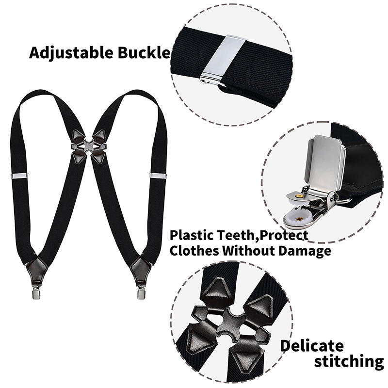 Vintage Suspenders for Men Wedding Party Formal Casual 2.5cm Wide Adjustable Elastic Trouser Braces Strap Belt