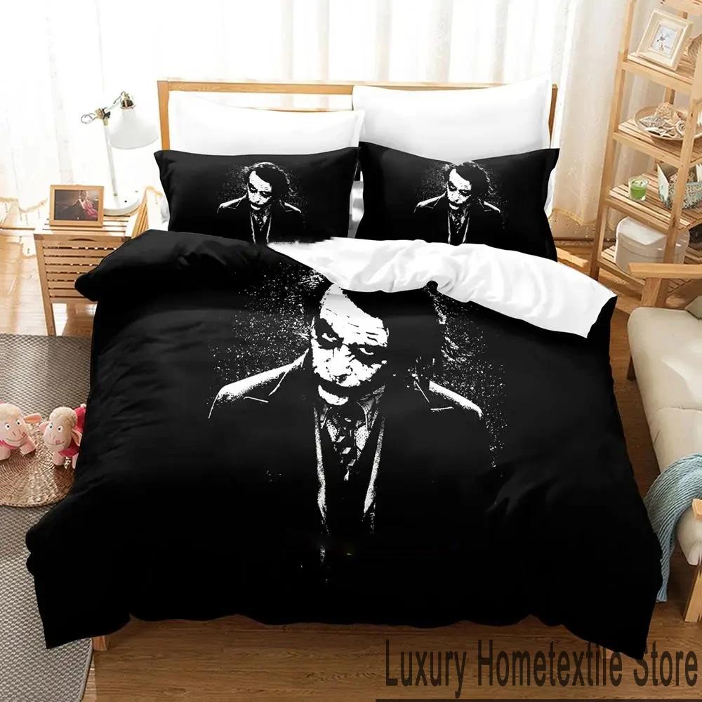 2D Print Joker Bedding Set Boys Girls Twin Queen King Size Duvet Cover Pillowcase Bed Boys Adult Home Textileextile