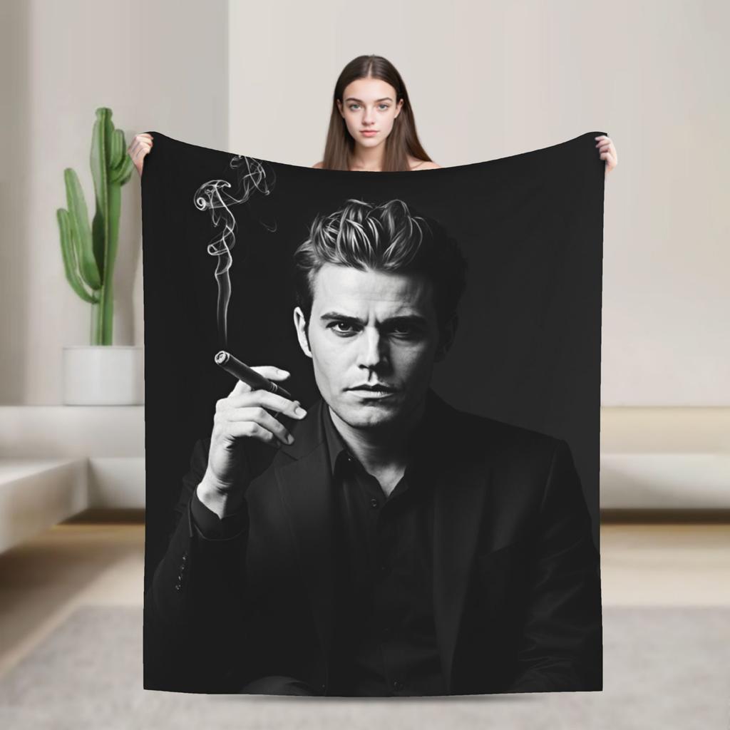 Soft Cozy Throw Blanket Travel Stefan Salvatore Blanket Flannel Bedspread For Outdoor Funny Sofa Bed Cover