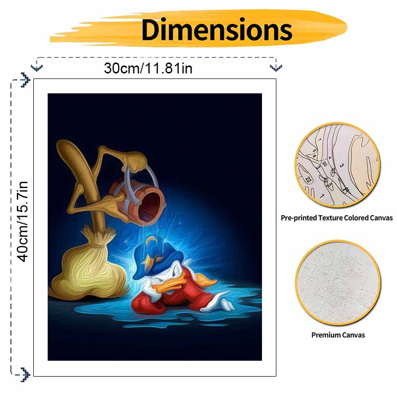 Disney Donald Duck Sorcerer Digital Oil Painting Art Painting Kit Manual Diy Painting for Home Decorations