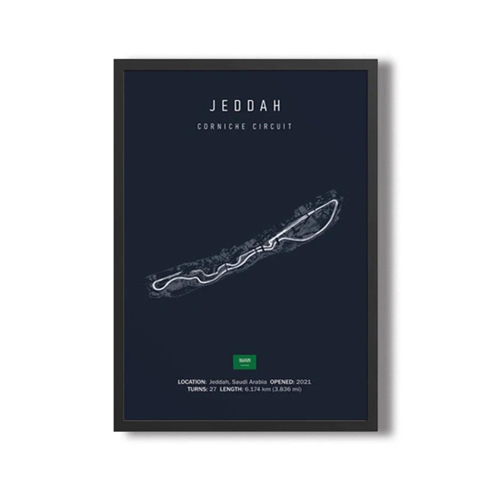 Formula 1 Imola Monaco Okruhová trať Nástěnné umění Plakáty Mapa Světových formulových závodů Dekorace pokoje Plátno Malba Obrázky Tisk Umělecká díla