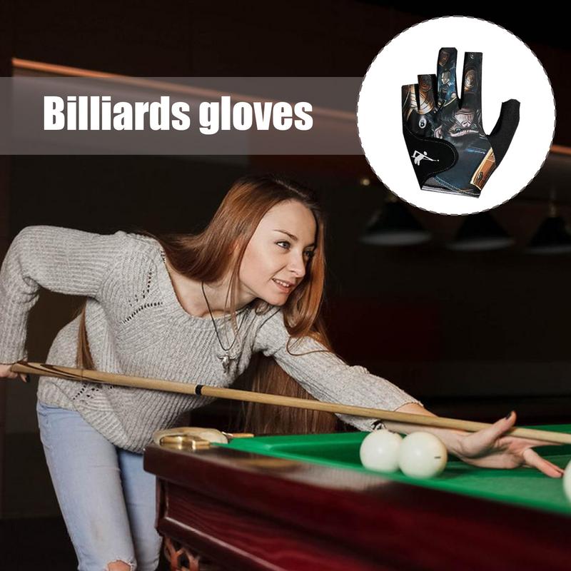 Professional Billiards Gloves Adjustable Elastic Fingerless Pool Mittens Comfortable Wear-Resistant Billiard Accessories Gloves