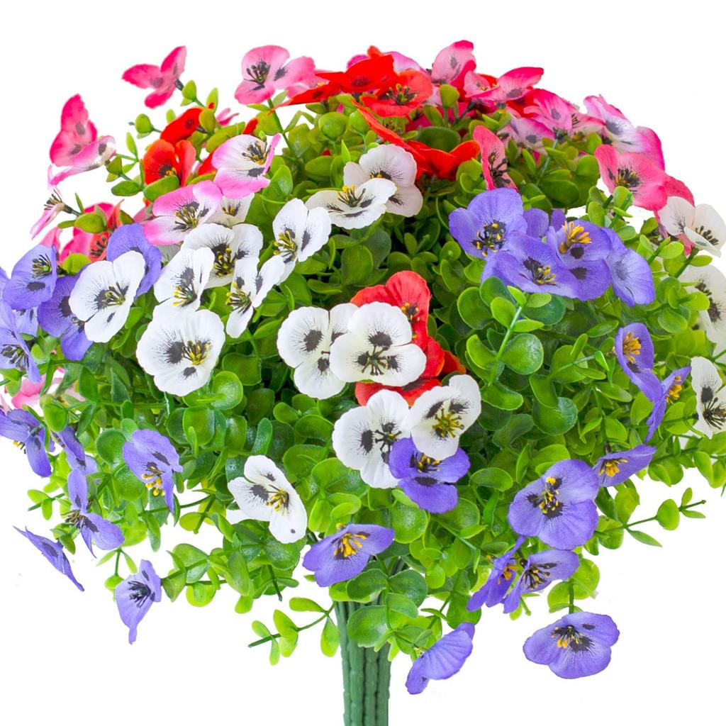 Artificial Flower Artificial Eucalyptus Leaf Pansy Interior Home Decoration Wedding Decoration Artificial Flower Fake Flower