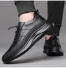 Fashion Black Cow Leather Casual Sneakers for Men Fashion New Designer Spring Autumn Winter Platform Shoes Male Sports Running Shoes Men
