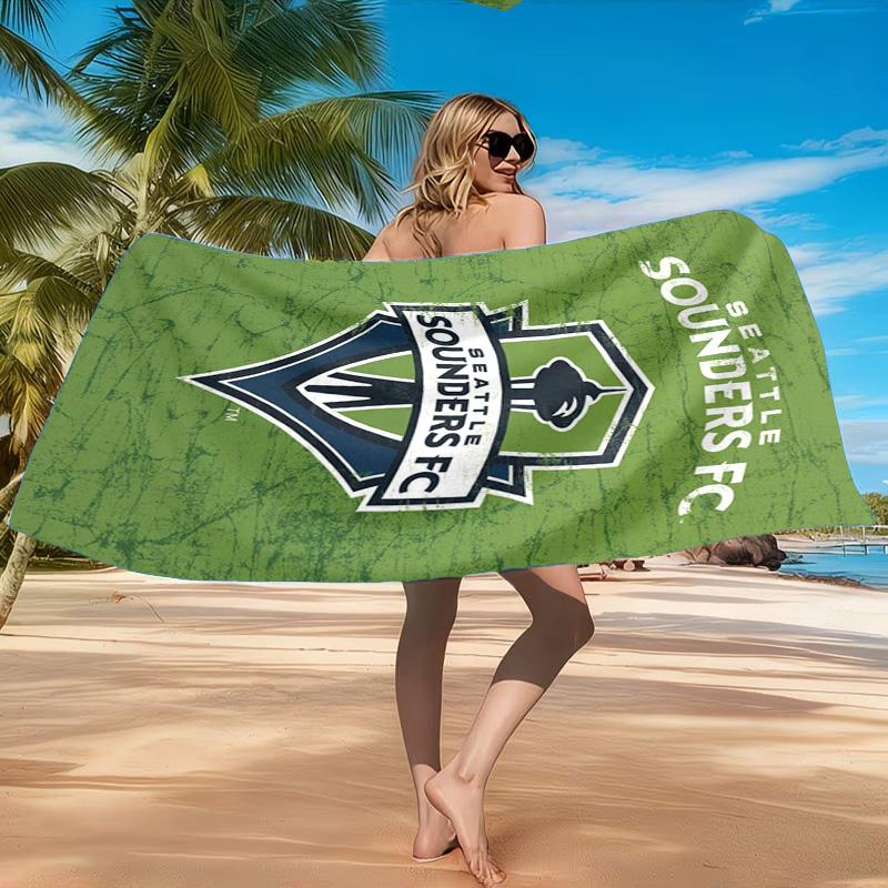 Fc Crest Design Printed Microfiber Beach Towel, Soft And Absorbent, Quick-Dry, Ideal for Summer Travel, Beach Essential, Swimming Pool