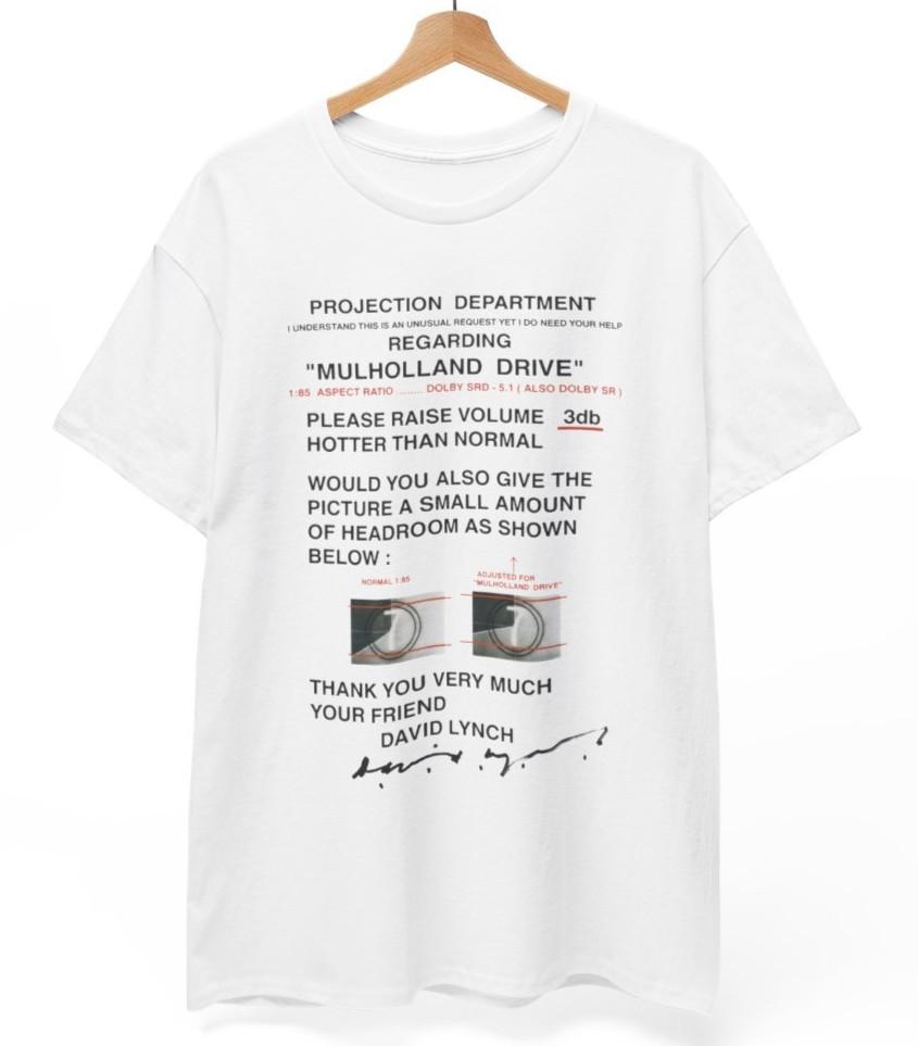 Mulholland Dr. T-Shirt David Lynch Projection Instructions Streetwear Tee Unisex T-Shirt XXXXL
