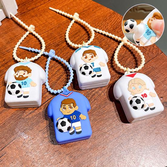 1/4Pcs Football Jersey Squeeze Toy, Stress Relief Soccer T-shirt Toy, Football Themed Backpack Charm Decor Keychain Pendant, Souvenir Gifts for