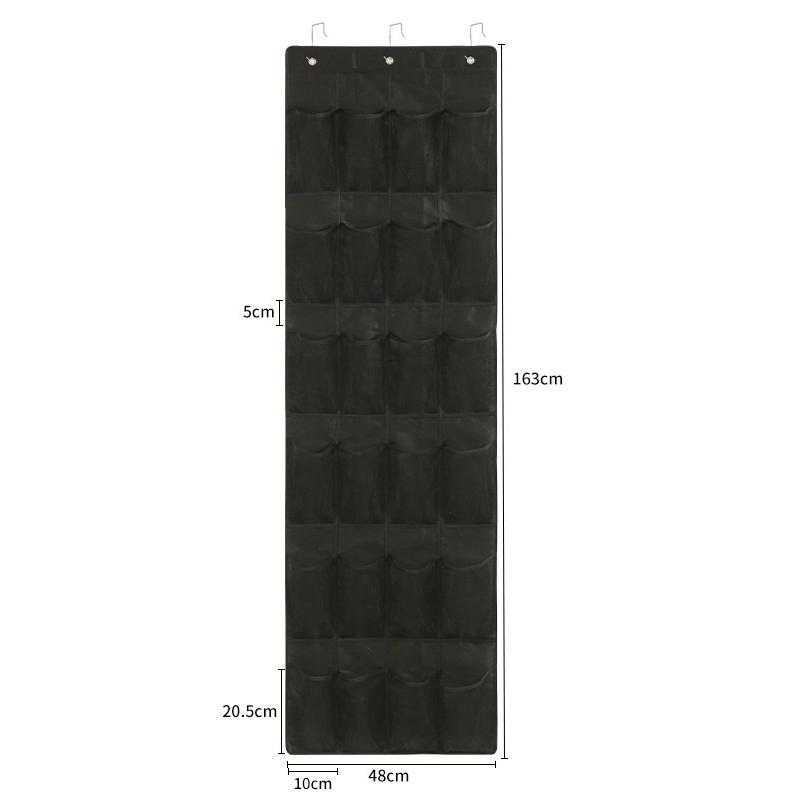 

Door Shoe Organizer Hanging Storage Bag With Over Door Hooks 24 Mesh Pockets Breathable Foldable Closet Organizer чёрный
