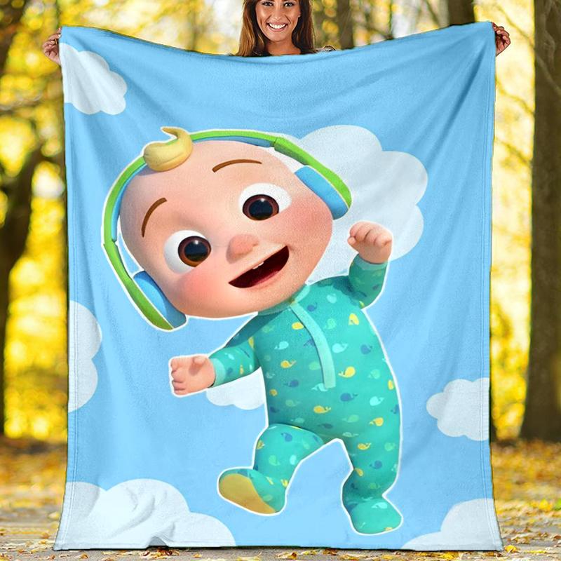 Cocomelon Theme Printed Blanket Perfect For Couch Bed Travel Outdoor Use Machine Washable Cozy Durable