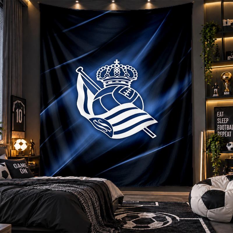 Wall Hanging Tapestry Real Sociedad FC Print Cloth for Living Room Bedroom Home Decor