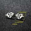 Stainless Steel Bird & Star Earrings: Woodpecker & Moon Five-Pointed Design