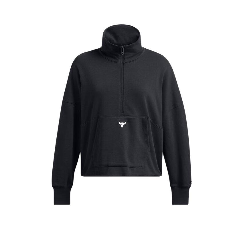 (WMNS) Under Armour Project Rock Half Zip Top Black Women s 1387760-001 M