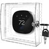 Universal Small Thermostat Lock Box-Thermostat Cover with Key Clear Small Thermostat Guard Fit All Ecobee,Google,Nest Thermostat On Wall