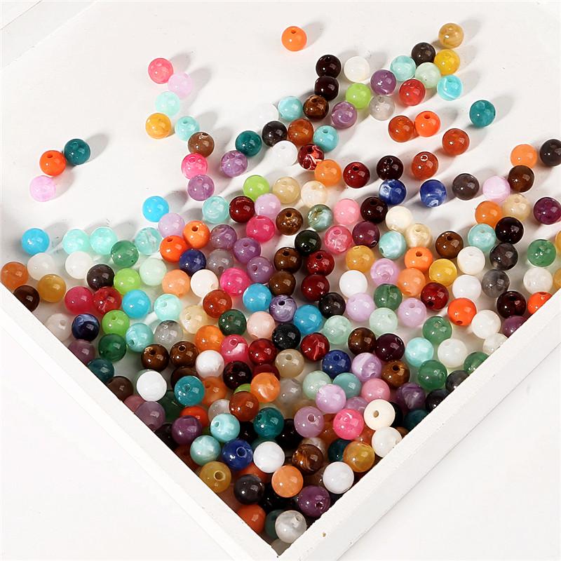 4100Pcs DIY Fashion Jewelry 6MM 8MM 10MM Acrylic Beads Round Shape 19 Colors Bracelet Department  Accessories