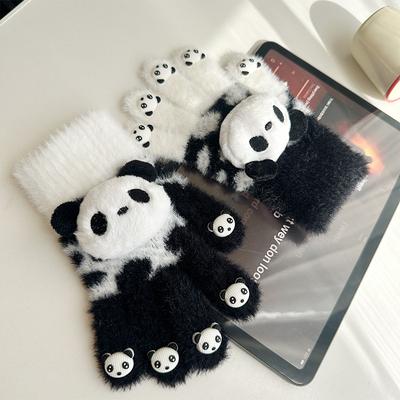 Niedliche Rote Panda Plüsch Fünf-Finger-Handschuhe Winter Warm Studenten Männlich und Weiblich Schreiben Fingerlos Touchscreen Vollfingerhandschuhe