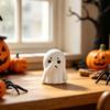 Ghost Ornament, Compact Resin Decorative Figurine, Nose-Covering Ghost Shape Halloween Figure, Naughty Ghost Tabletop Party Decoration