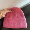 High-Quality 100% Pure Wool Winter'S Knitted Hat Women Solid Color Double-Layer Warm Soft Wollen Beanies Y2K Bonnet Skullies Cap