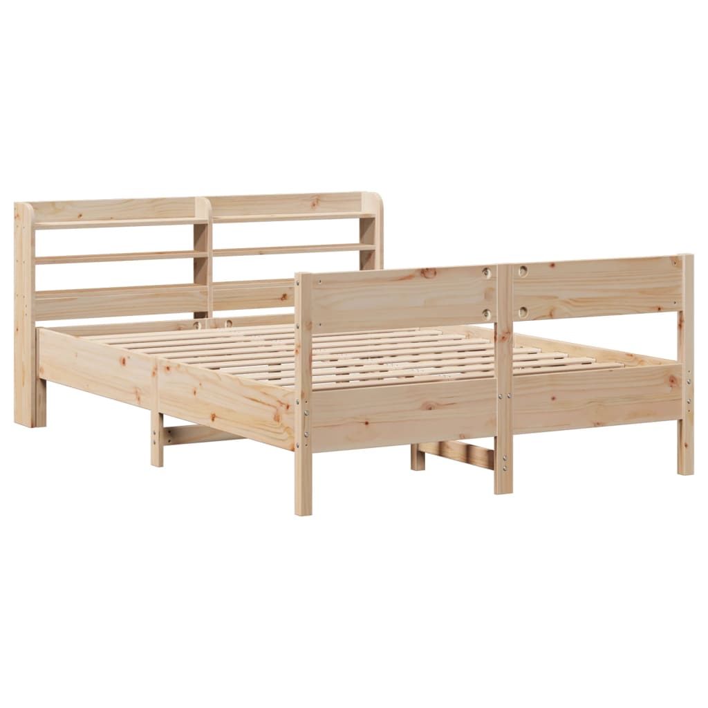 Solid Wood Bed Without Mattress 150 X 200 Cm Pine Wood