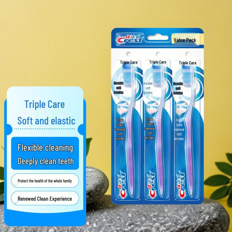 Crest Triple Care Soft Bristle Toothbrush (3-Pack)