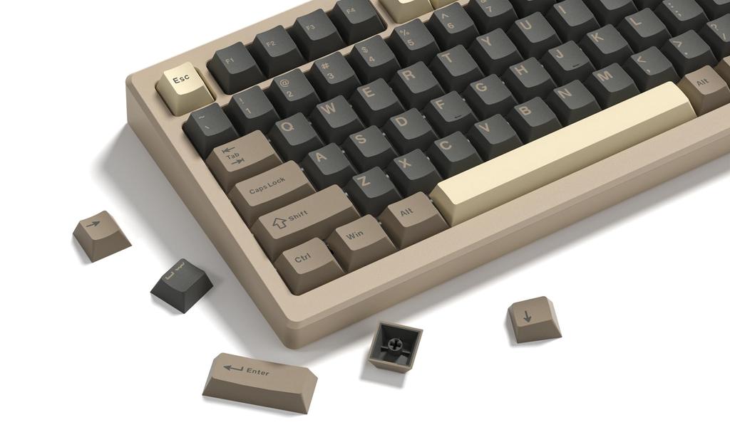 138 Key Keycap Double Shot PBT Keycap Cherry MX Gateron Switch Mechanical Keyboard BOW 60%65%70%100% (Gray, Brown)