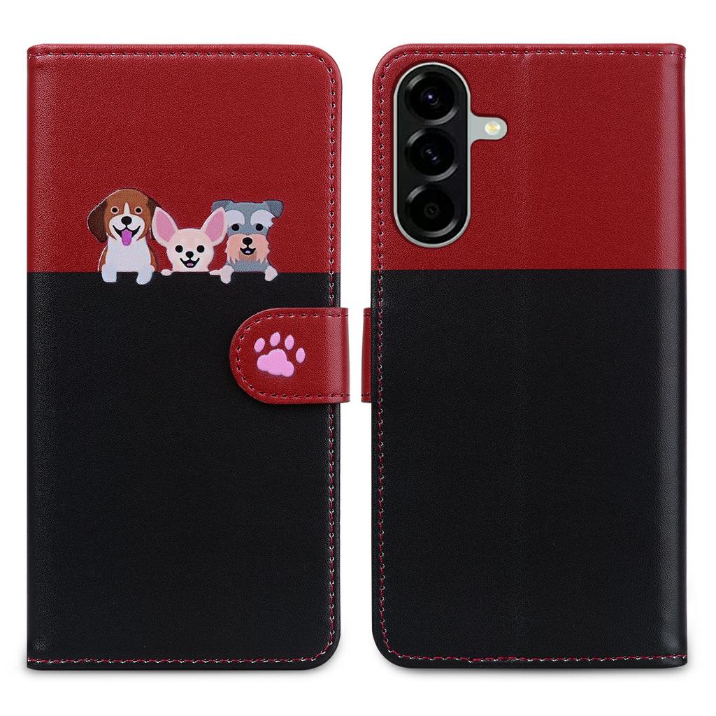 Cartoon Pet Series for Samsung Galaxy A36 5G Wallet Phone Case Splicing Leather Flip Cover