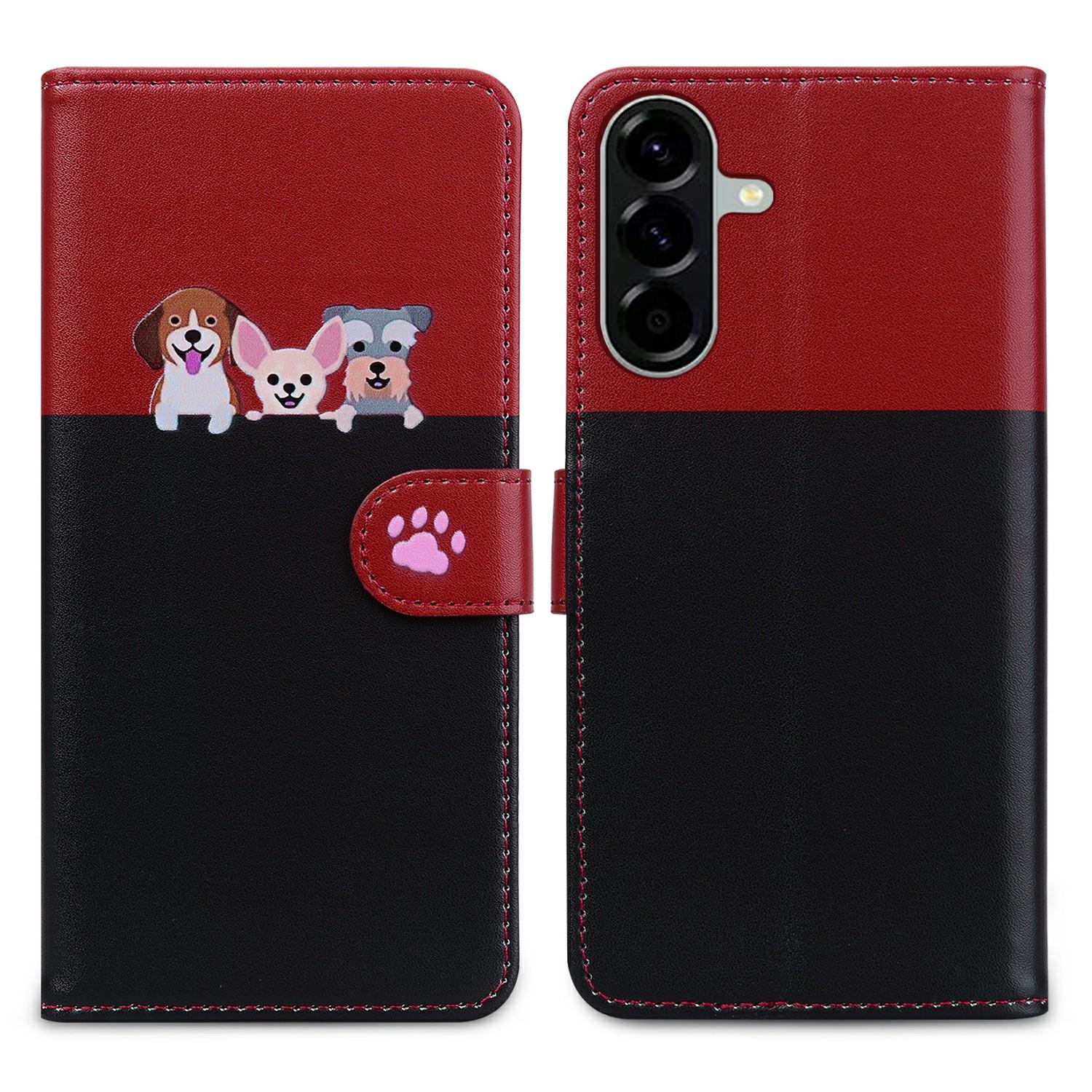 

Мультяшная серия «Питомцы» для Samsung Galaxy A36 5G Кошелек Чехол для телефона Сращивание Кожаная откидная крышка Black